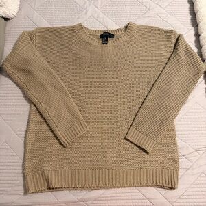 Women’s Forever 21 Vintage Y2K Tan Brown Neutral Chunky Knit Sweater Size Large